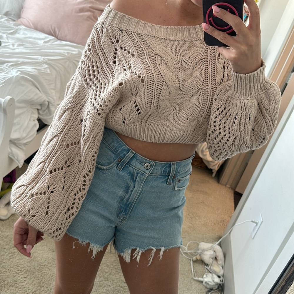 Cropped knit sweater - Indie Collection